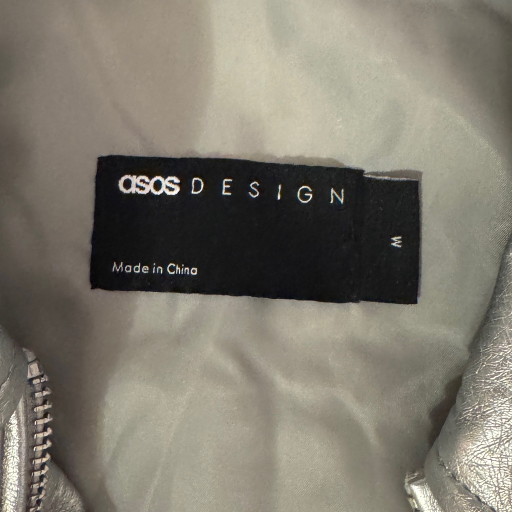 NWT! ASOS Design Metallic Silver Outerwear | M - Picture 3 of 7